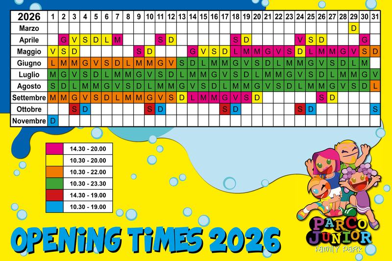 Calendario 2026 Parco Junior