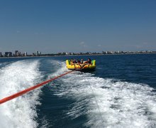 Towed water games in Lignano