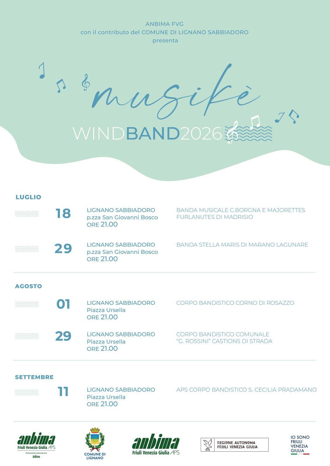 Locandina Musikè Wind Band - Lignano
