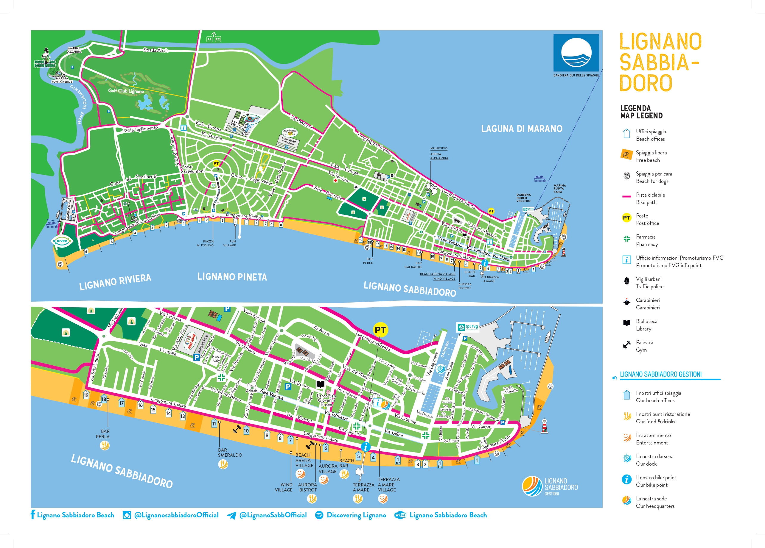 Mappa delle spiagge di Lignano