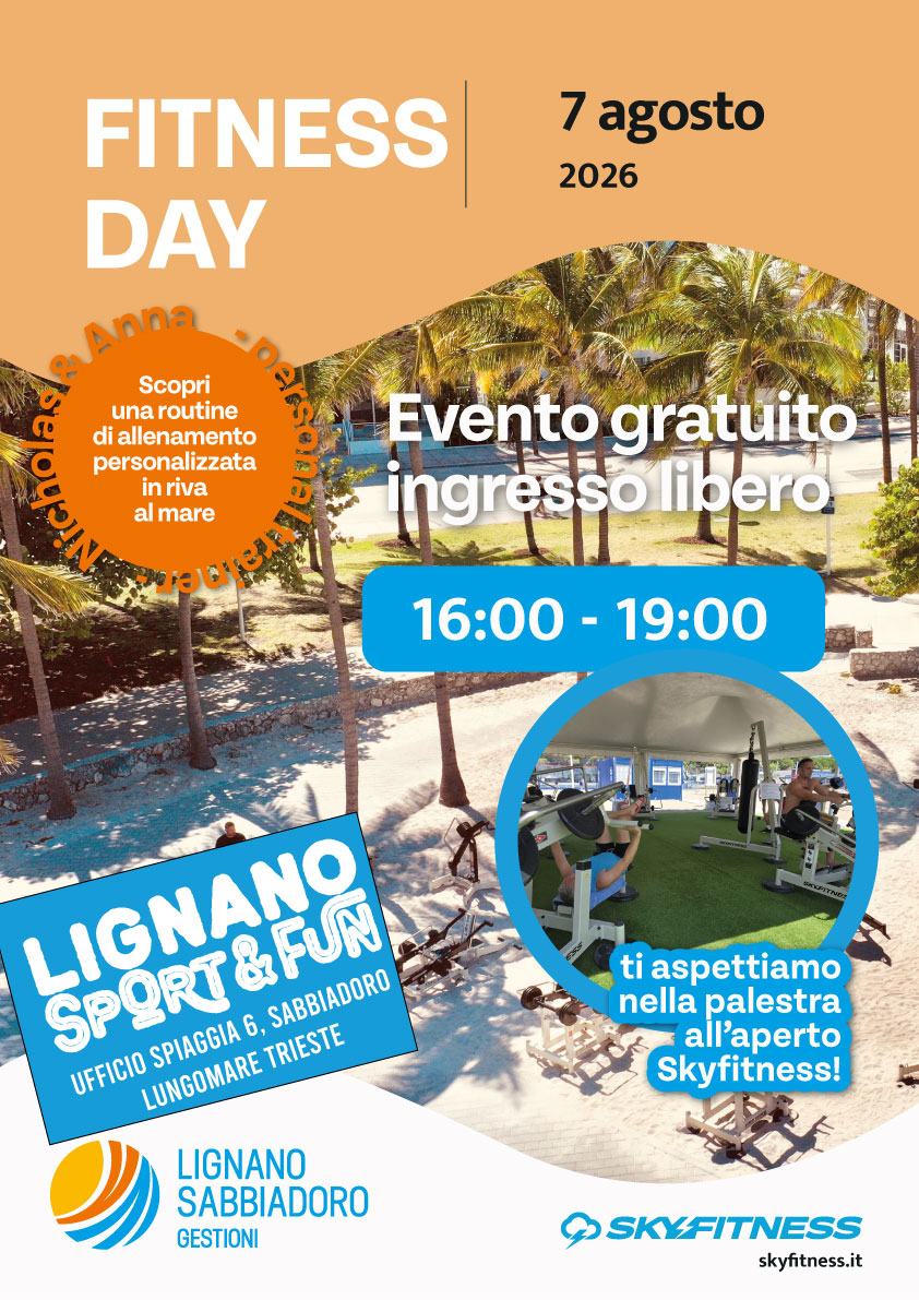 locandina allenamento gratuito personal trainer palestra skyfitness 7 agosto
