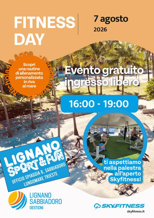 locandina allenamento gratuito personal trainer palestra skyfitness 7 agosto