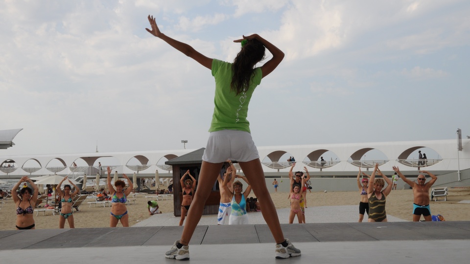 Muscle toning at Beach Village in Lignano