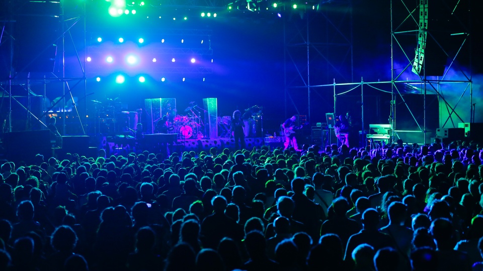 Audience at a concert at the Beach Arena