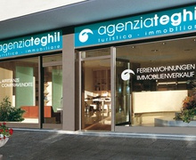 Outside the Teghil Agency in Lignano
