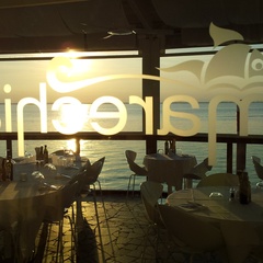 Sonnenuntergang im Restaurant Marechiaro Lignano