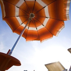 Beach umbrella at Lido City in Lignano